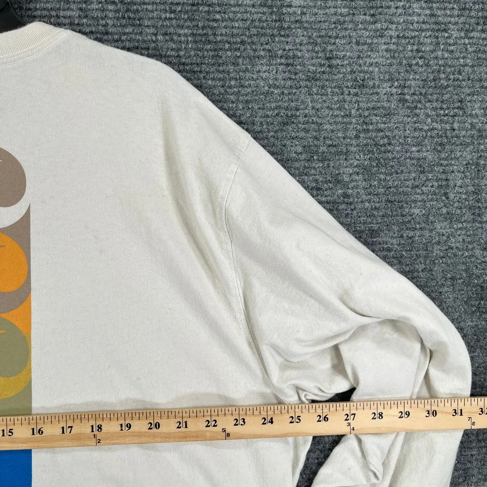 Carhartt Long Sleeve Pocket Shirt Mens XL Loose Fit Graphic Logo Cream Workwear